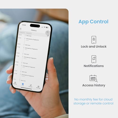 Image of Lockly Secure Pro Bluetooth Smart Door Lock, Keyless Entry with PIN Genie Digital Keypad, 3D Biometric Fingerprint Sensor Front Door Lock Deadbolt, Voice Control & Auto Lock - Deadbolt Edition