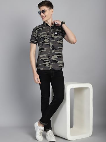 Image of Majestic Man Men Cotton Checkered Half Sleeve Slim Fit Casual Shirt