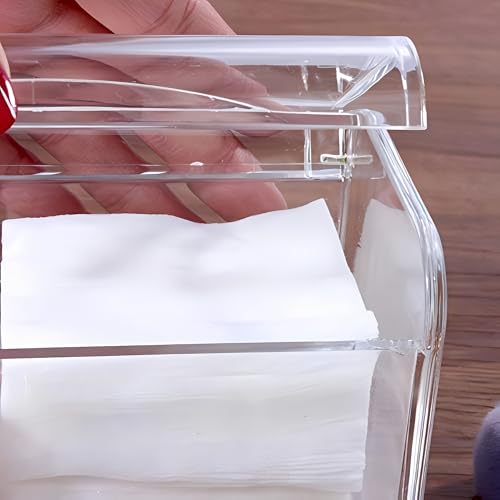 Image of Sooyee Qtip Holder Dispenser for Cotton Ball Swab, Cotton Round Pads, Floss,3 Compartment Plastic Apothecary Jars,Bathroom Organization and Storage,Vanity Organizers and Storage,Clear