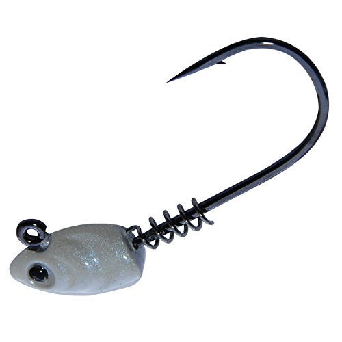Gamakatsu Superline Swim Bait 3/16 oz Head Fishing Hook (3 Pack), Size 4/0, Pearl White