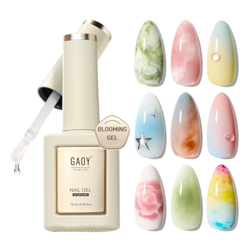 GAOY Blooming Gel Nail Polish, 16ml Clear Blooming Gel, Spreading...