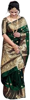 MOKSHA TRENDS Women's Pure Soft Kanjivaram Silk Saree | Banarasi Style Sari With Unstitched Blouse Piece | Wedding Collection Price In India