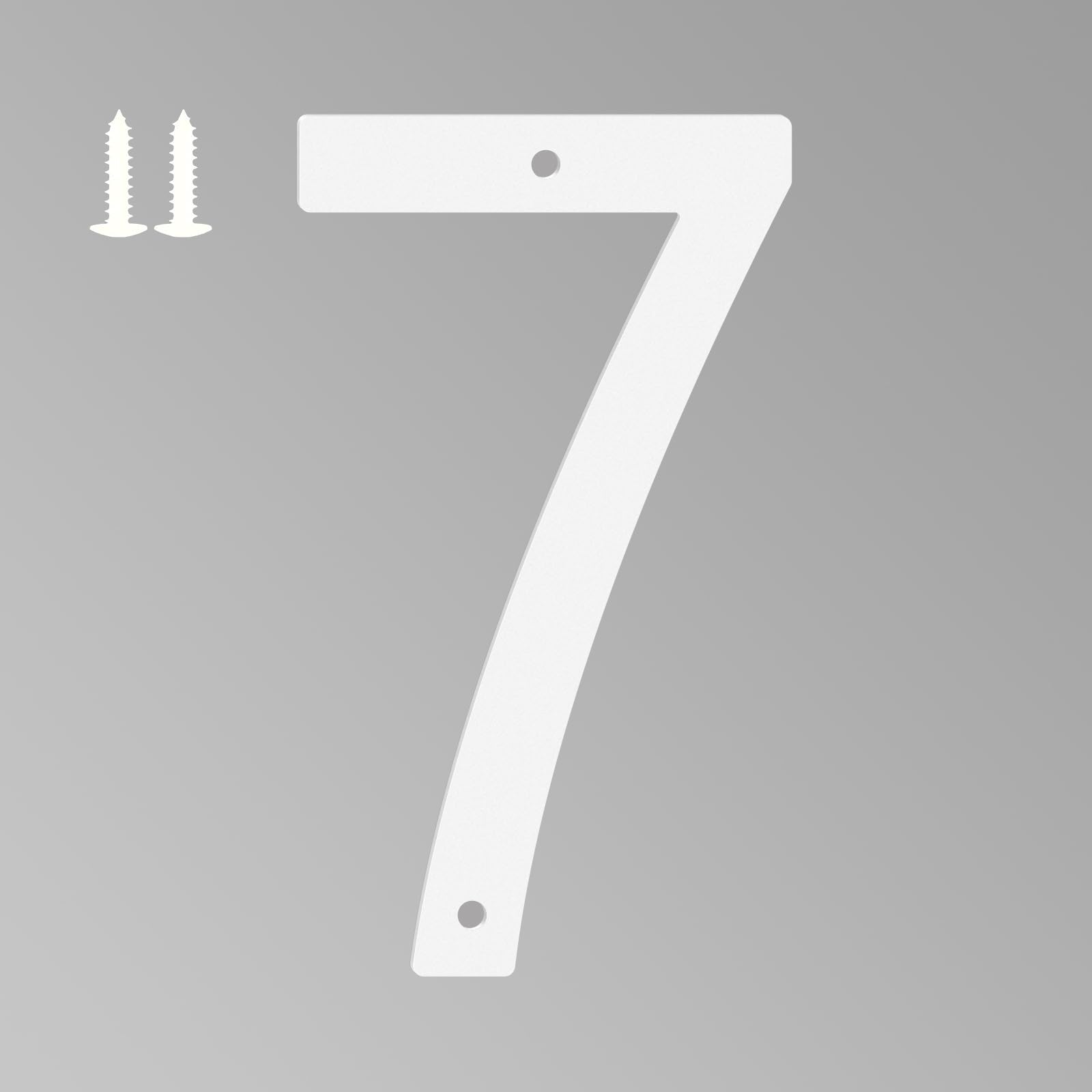 5 Inch White House Numbers for Outside, Metal Letters for Outdoor Signs, Anti-rust Aluminium House Address Letters for Front Door, Office, and Garden Decoration (Number 7)