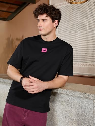 Image of WROGN Men's 100% Cotton T-Shirt | Back Graphic Print | Oversized Fit