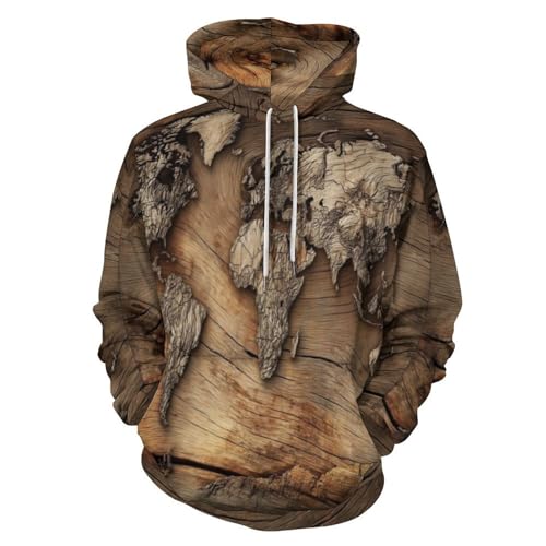 Hoodie imprimé carte du monde pour vos soirées casual et fêtes entre amis