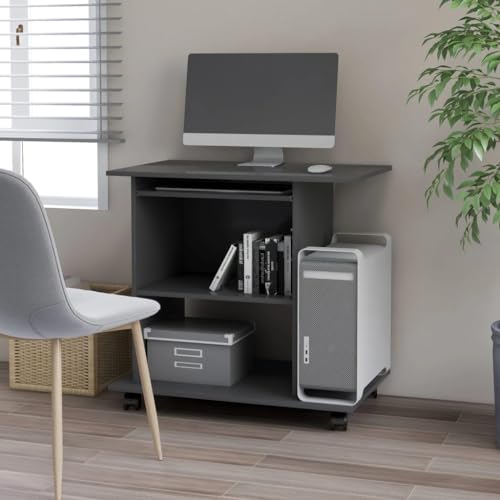 Générique Bureau d'ordinateur Gris 80x50x75 cm Aggloméré,Meubles,Meubles de Bureau,Bureaux,Gris,25.55 KG,802896