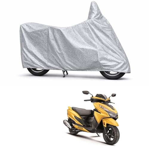 Image of 100% Waterproof Two Wheeler Body Cover Multi Layered Fabric Designed for Honda Grazia | Belt Buckle Lock | Silver Mag
