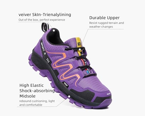 Waterproof Hiking Shoes Women Casual Lace-Up Non-Slip Lightweight Comfortable Running Tennis Fashion Sneakers for Women Walking Trekking Outdoor Shoes3
