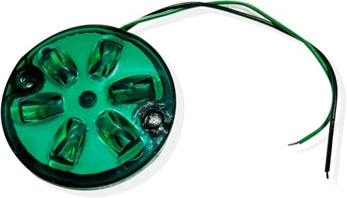 Feu de position de remorque LED vert rond 24V universel pour éclairage latéral camping-car
