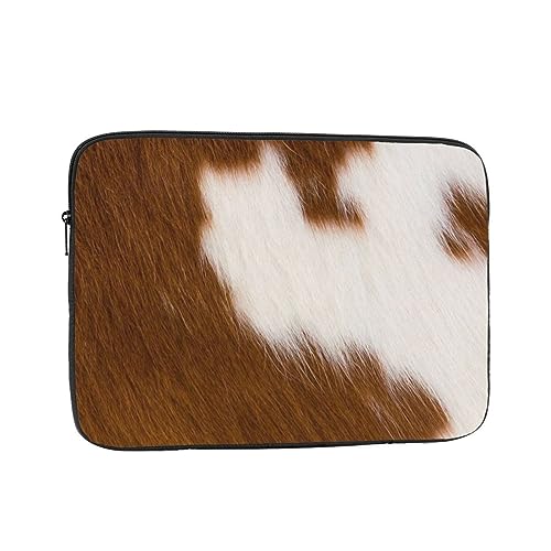 Funda para portátil de piel vacuna marrón rojo 15 pulgadas miniatura 1