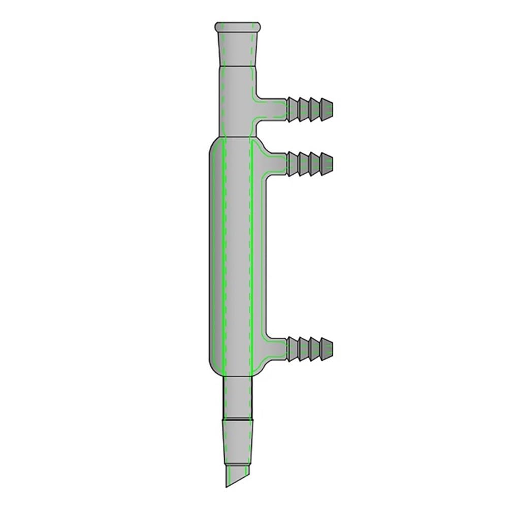 Prosty łącznik kondensatora 14/20 długość 110 mm szkło borokrzemowe N201100 sprzęt laboratoryjny