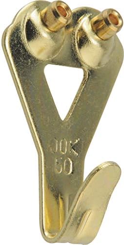 OOK 50674 Professional Picture Hangers, Reusable Art Hooks, Padded, Brass, 50lbs (10 Set) Gold