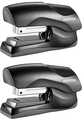 Bostitch Office Heavy Duty 40 Sheet Stapler, Small Stapler Size, Fits into The Palm of Your Hand; Black (B175-BLK). 2-Pack