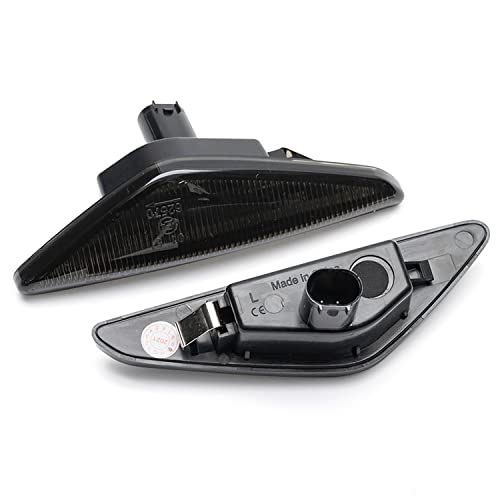 Nslumo Sequential Amber Led Side Marker Lights For 2004-2006 B'mw E46 Lci 325Ci 330Ci Coupe Convertible Front Fender Turn Signal Indicator Blinker Lamps Oem Replacement (Smoked Lens) #TOP1