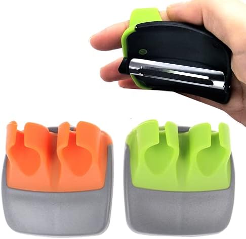 2 Pcs Hand Vegetable Peeler Palm Peeler Rubber Finger Grips,Silicone Finger Grips Kitchen Gadget,Comfortable to Peel Pumpkin,Carrot,Cucumber,Potato and More
