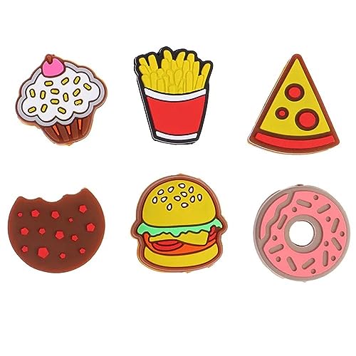 Kopida 6pcs Tennis Racket Vibration Dampener - Funny Hamburger Pizza Cookie Doughnut Tennis Racket Vibration Dampener Soft Silicone Shock Absorber