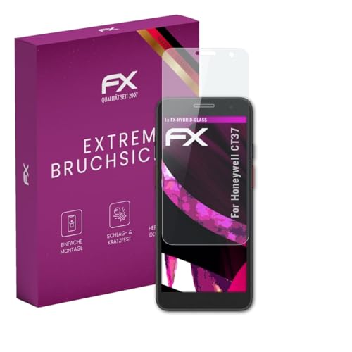 atFoliX Plastic Glass Protective Film compatible with Honeywell CT37 Glass Protector, 9H Hybrid-Glass FX Screen Protector