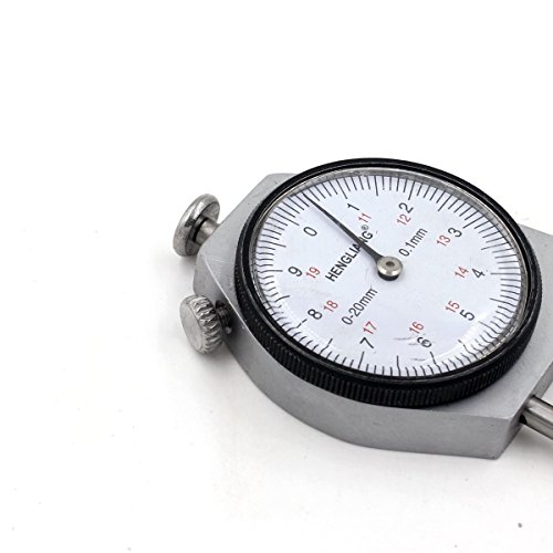 Calibrador de espesor con dial y cabeza en forma de pasador, herramienta de medición de 0-20mm con precisión de 0.1mm, lectura métrica miniatura 5