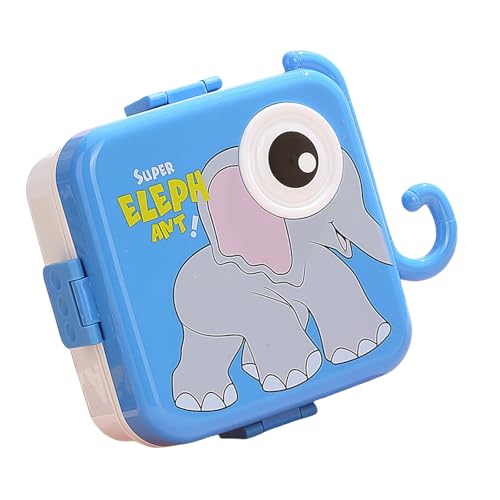 MLWSKERTY Cartoon Animal Carácter Dividido Contenedor Alimentos Caja Almuerzo para Niños con Divisores Picnics Portátiles Cineros