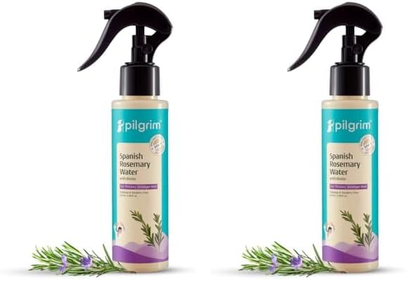 Image of Pilgrim Spanish Rosemary Water Spray With Biotin for Hair Growth 100ml | Hair Spray for Regrowth | Thicker & Stronger Hair | Sulphate & Paraben Free (Pack of 2)