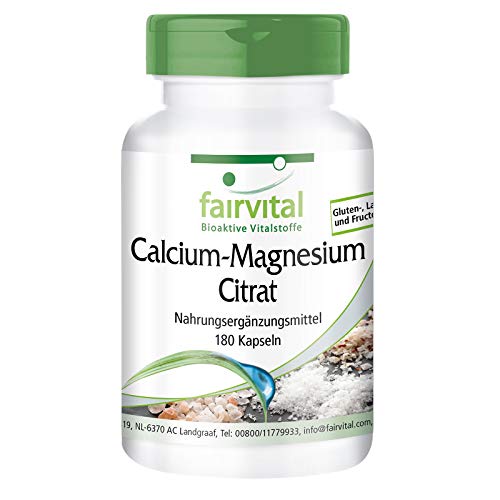 Calcium Magnesium Citrat - HOCHDOSIERT - Cal-Mag Kapseln - VEGAN - 180 Kapseln