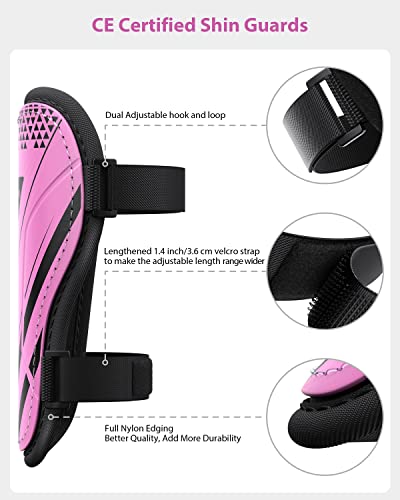 AirsFish Shin Pads Boys CE Certified Kids Football Shin Guards Breathable Non Slip Extended Adjustable Straps Lightweight Soccer Shin Pads for Boys Girls Teens Leg Calf Protective XXS - Image 3