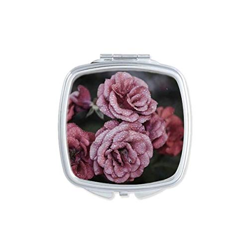 Old Pink Roses Flowers Art Deco Gift Fashion Mirror Portable Compact Pocket Makeup Double Sided Glass image 2