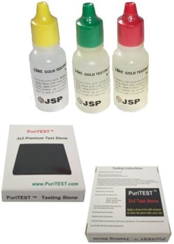 JSP 10k/14k/18k Gold Test Acid Solutions Tester Kit Detect Metals Scrap ...
