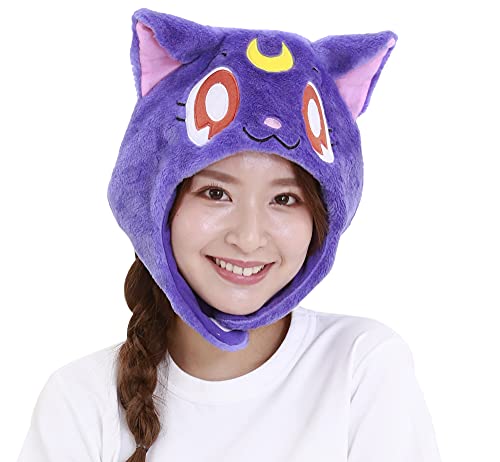 SAZAC Kigurumi Hat - Sailor Moon Luna - Cozy Costume Beanie...