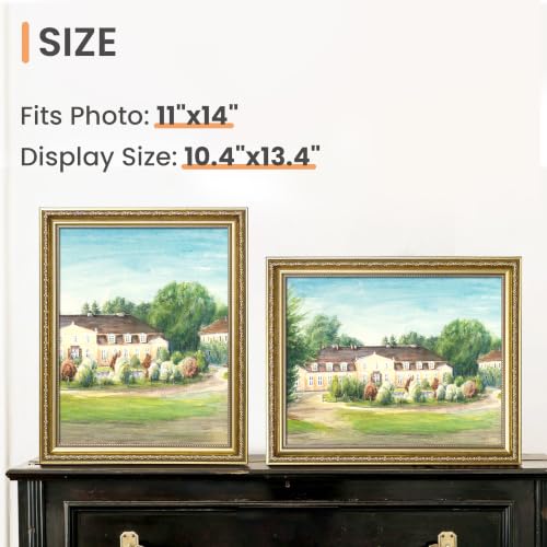 Image of upsimples Vintage 11x14 Picture Frame, Antique Gold Frames, 2 Pack
