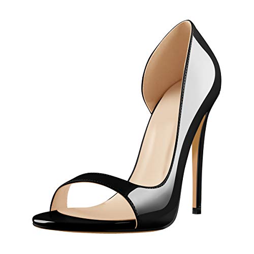 Round Open Toe High Stiletto Heel Pumps2