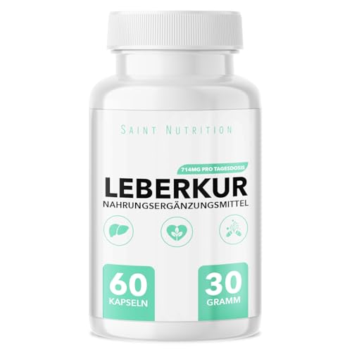 Saint Nutrition® Leberkur – 60 hochdosierte Kapseln mit Cholin zur Unterstützung der Leberfunktion – natürliche Rezeptur ohne künstliche Zusatzstoffe – ideal als tägliches Nahrungsergänzungsmittel