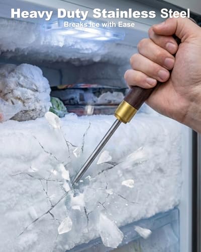 Stainless Steel Ice Pick with Safety Cover - Heavy Duty Ice Crusher & Breaker Tool for Cocktails, Whisky, Gin & Barware - Wooden Handle Kitchen Gadget (9 Inch) (Pack of 1) - Image 3
