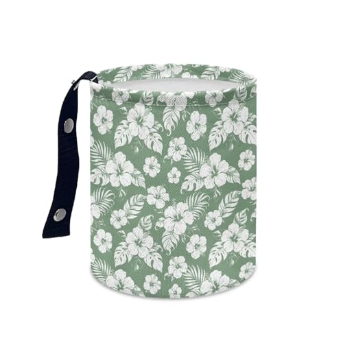 Image of Tropical Floral Car Trash Can Collapsible Accessories Trash Can of Cars, Easy to Clean Car Garbage Accessory Car Interior Decoration