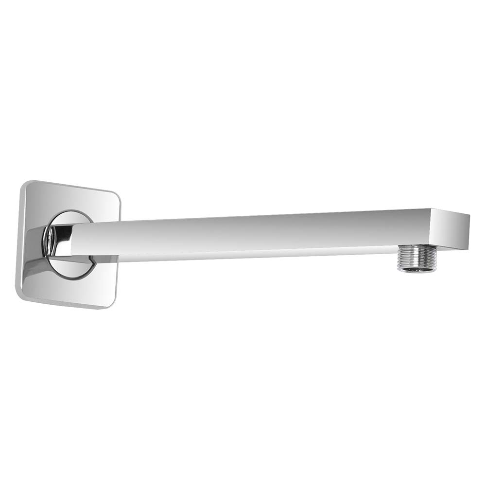 Inbagno Braccio Doccia a Parete, Design Quadrato Moderno, in Acciaio Cromato, Attacco Universale G ½” per soffione Doccia