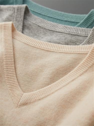 Men's Cashmere Merino Wool V-Neck Pullover Soft Warm Casual Sweater3