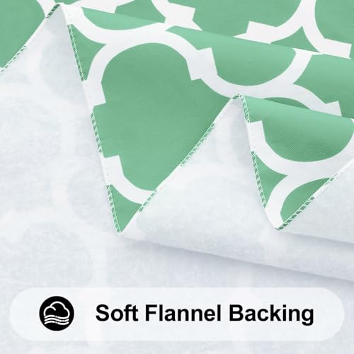 Image of Smiry Rectangle Table Cloth, Flannel Backed Vinyl Tablecloth, 52 inchx70 inch | Waterproof Plastic Tablecloths, Wipeable Table Cover for Dining, Indoor and Outdoor (Sage Green)