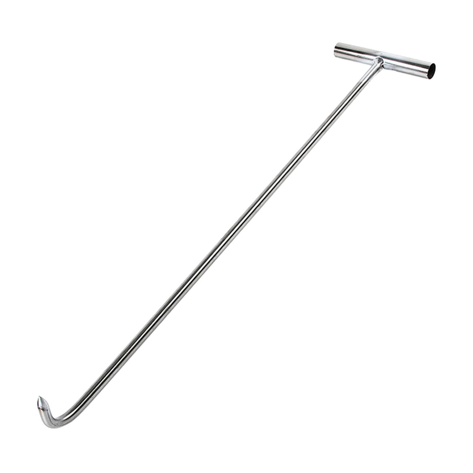 Ktuxzci Silver Sewer Hook Lifting Tool Manhole Cover Designed For Quick Removal Of Heavy Grates And Covers Well Cover Hook Offers Comfortable Grip And Makes Task Of, 38Cm Sharp