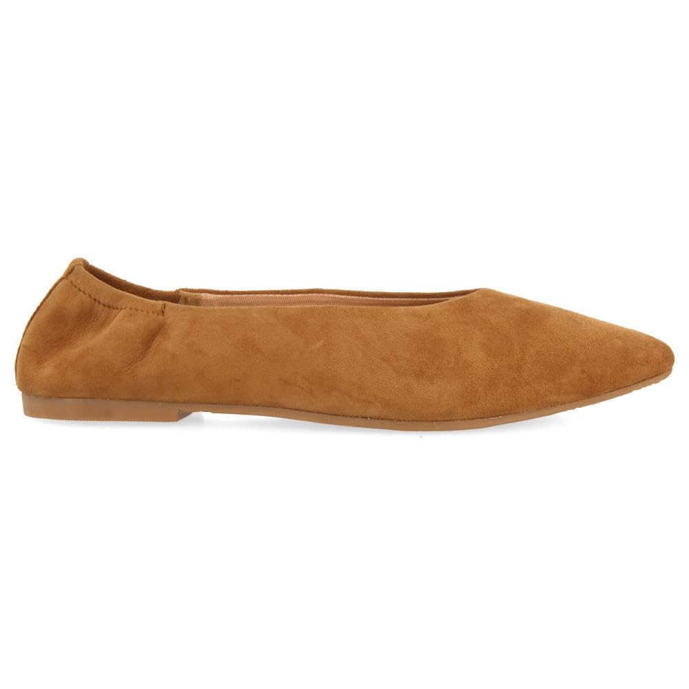 GIOSEPPO Bailarinas DE Piel Color Cuero con Punta Fina Y TALÓN Fruncido para Mujer