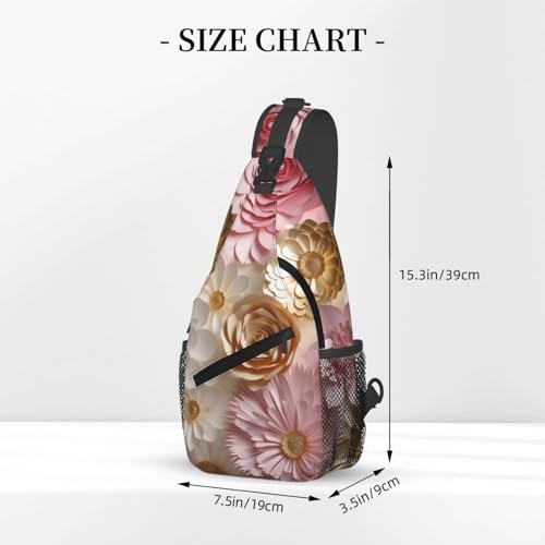 Bolso bandolera cruzado estilo moderno negro floral miniatura 3