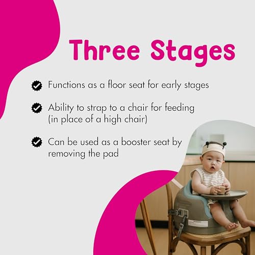 Image of Bumbo 2 Pack 3-in-1 Multi-Seat for 6 to 36 Months, Travel Baby Feeding & Play Floor Seat, All-in-One Portable Booster with Tray & Toddler High Chair, Breige /Desert Mirage