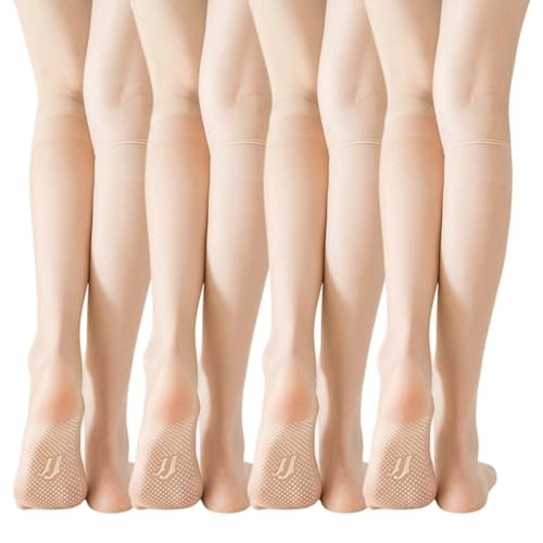 Women's Invisible Stockings Dehorss Dehors, Ultra-Thin Sheer Knee-High Socks with Silicone Non-Slip Sole