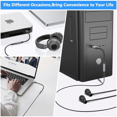 Image of Tobfit USB to 3.5mm Headphone Adapter, USB A to Aux Jack Audio Adapter Cable Cord for PS5 PS4 PC Windows Mac Linux Laptop Desktop and More
