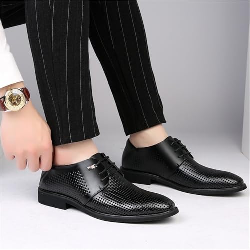 Men's Retro Hollow Out Pointed Toe Dress Shoes Handmade Casual Oxfords Fashion Breathable Lightweight Business Leisure3