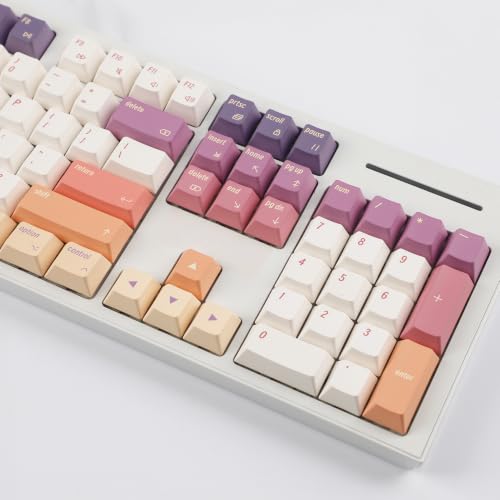 Image of YMDK 136 Smoke Cloud Keycaps Dual OS Compatible Dye-Sub Thick PBT Cherry Profile Key Caps for 61 64 68 75 87 96 104 108 MX Mechanical Keyboard (Smoke Cloud Dual System 136)