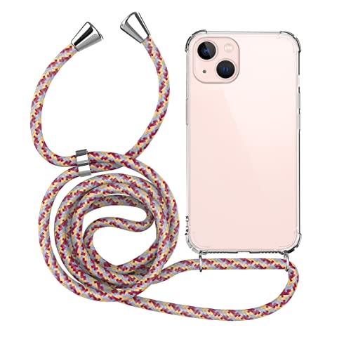 MyGadget Strap Case for Apple iPhone 14, Crossbody Phone Cover, TPU Silicone Case with Neck Holder
