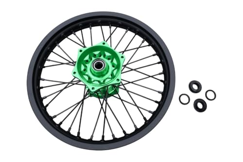 Roue arrière 2.15x18 verte pour Kawasaki KX et KXF cross enduro