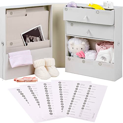 Image of Hapinest Baby Keepsake Organizer Memory Box | Newborn Registry & Baby Shower Gifts for New Moms and Dads