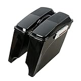 TCMT Vivid Black 5' Stretched Saddlebags 6X9' Speaker Lid Fits For Harley Road King Street Glide...