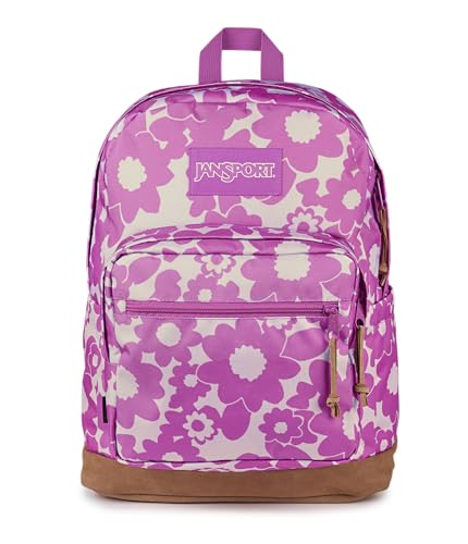 Image of JanSport Right Pack Backpack - Durable Daypack with Padded 15 Laptop Sleeve, Spacious Main Compartment & Integrated Water Bottle Pocket - Blossom Bae Pink